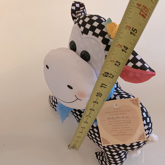 Overly Raker Molly Moo Stuffed Standing 1994 Cloth Black White Cow Collection - Picture 11 of 13